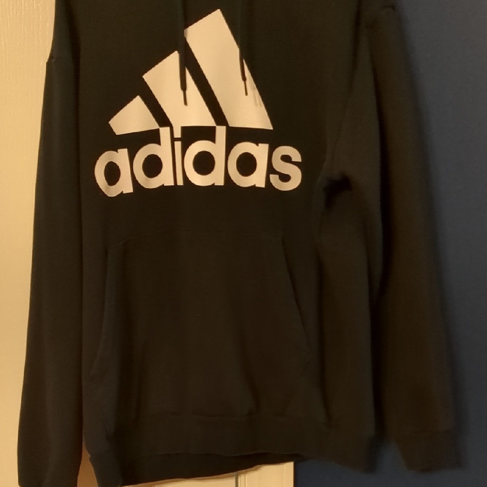 Adidas Black and White Logo Hoodie